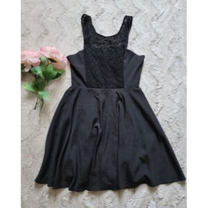 ✨️CL KNT Kova & T Black Lace Panel High Neck Sleeveless Dress Size S